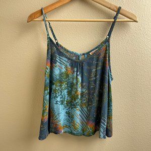 Mossimo Floral Print Crop Tank Top - Size XL